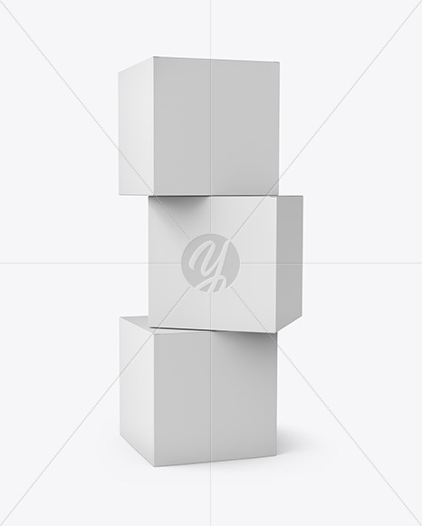 Three Paper Boxes Mockup