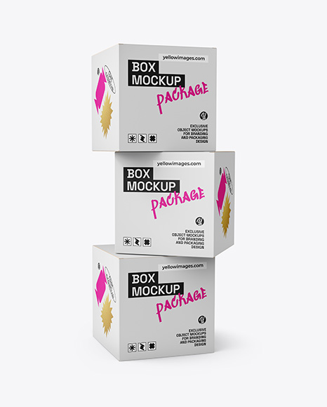 Three Paper Boxes Mockup