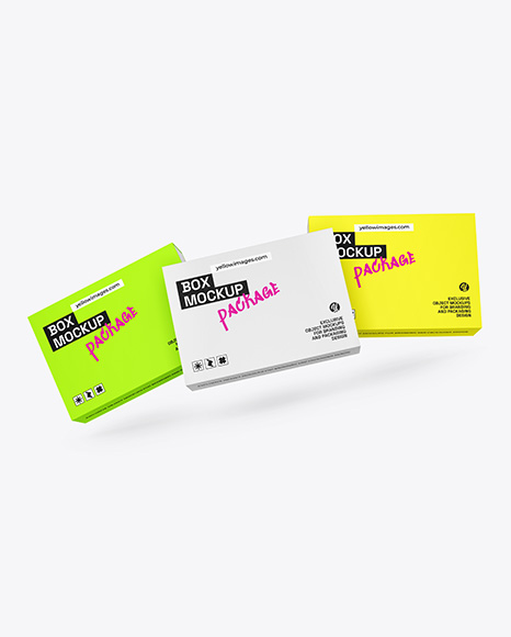 Three Paper Boxes Mockup