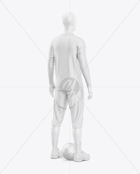 Training Long Sleeve Full Soccer Kit Mockup – Back Half Side View