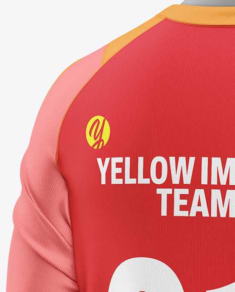 Training Long Sleeve Full Soccer Kit Mockup – Back Half Side View