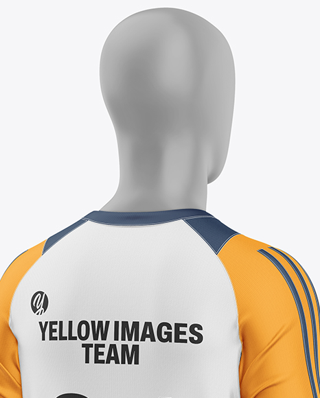 Training Long Sleeve Full Soccer Kit Mockup – Back Half Side View