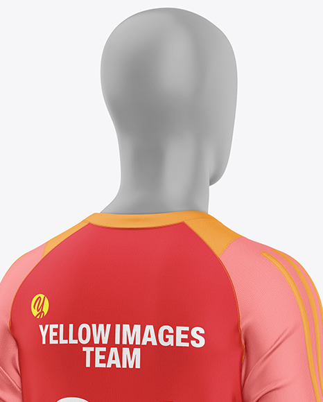 Training Long Sleeve Full Soccer Kit Mockup – Back Half Side View