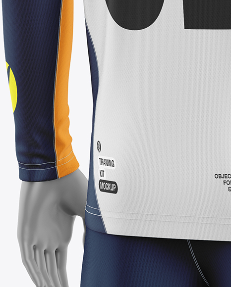 Training Long Sleeve Full Soccer Kit Mockup – Back Half Side View