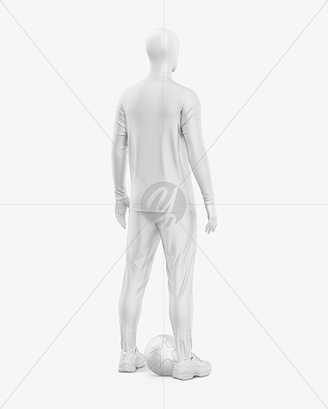 Training Long Sleeve Full Soccer Kit Mockup – Back Half Side View