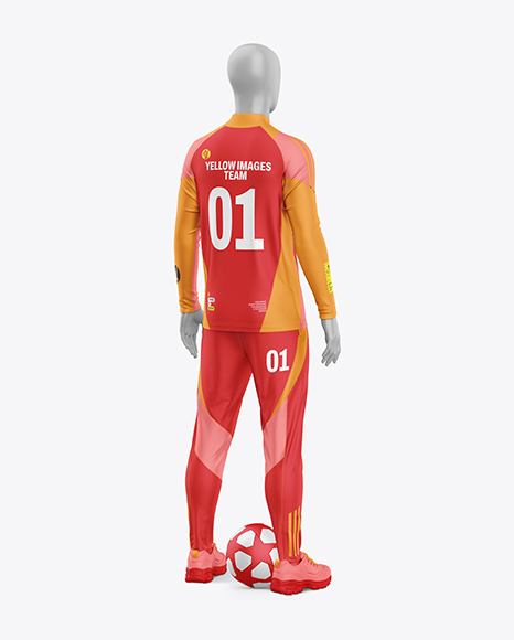 Training Long Sleeve Full Soccer Kit Mockup – Back Half Side View