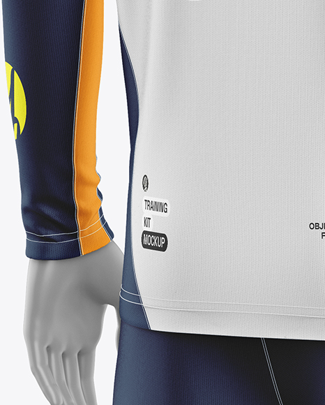 Training Long Sleeve Full Soccer Kit Mockup – Back Half Side View