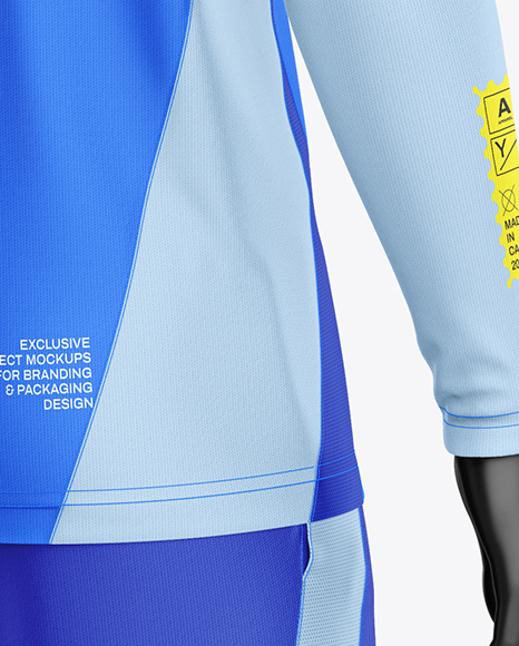 Training Long Sleeve Full Soccer Kit Mockup – Back Half Side View