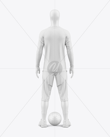 Training Long Sleeve Full Soccer Kit Mockup - Back View
