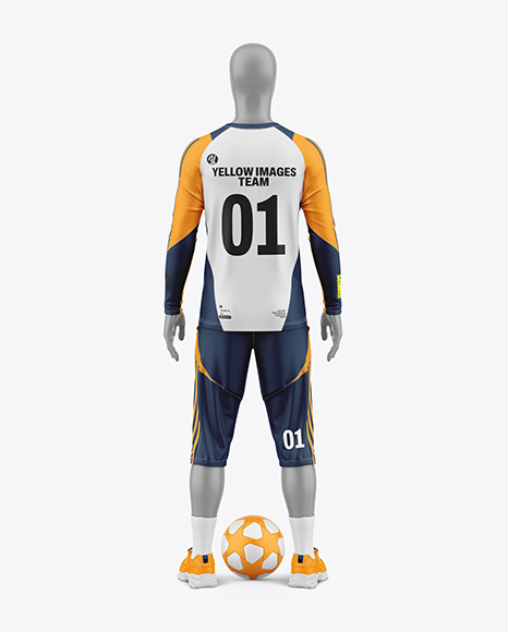 Training Long Sleeve Full Soccer Kit Mockup - Back View