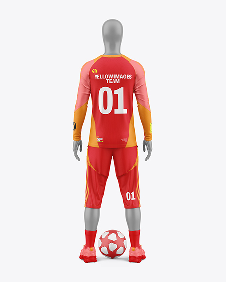 Training Long Sleeve Full Soccer Kit Mockup - Back View