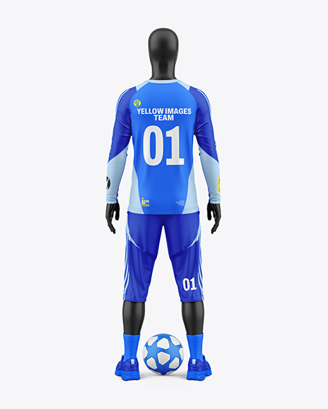 Training Long Sleeve Full Soccer Kit Mockup - Back View