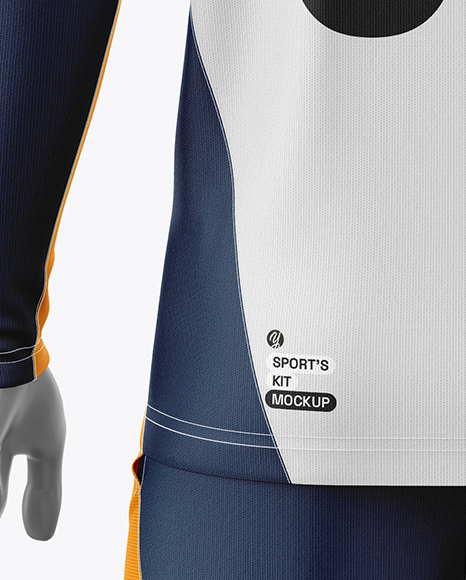 Training Long Sleeve Full Soccer Kit Mockup - Back View