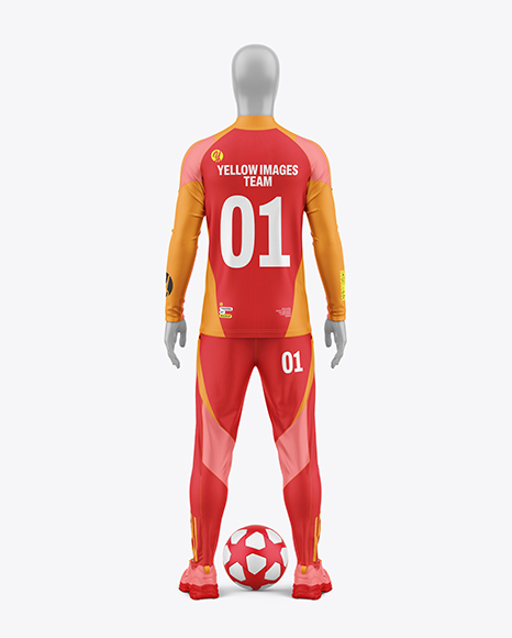 Training Long Sleeve Full Soccer Kit Mockup - Back View