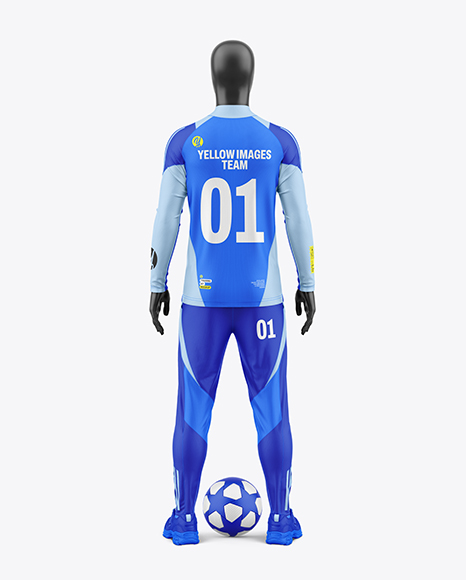 Training Long Sleeve Full Soccer Kit Mockup - Back View