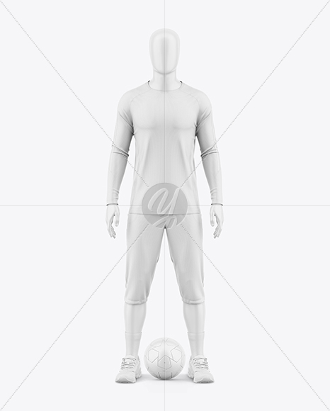 Training Long Sleeve Full Soccer Kit Mockup - Front View