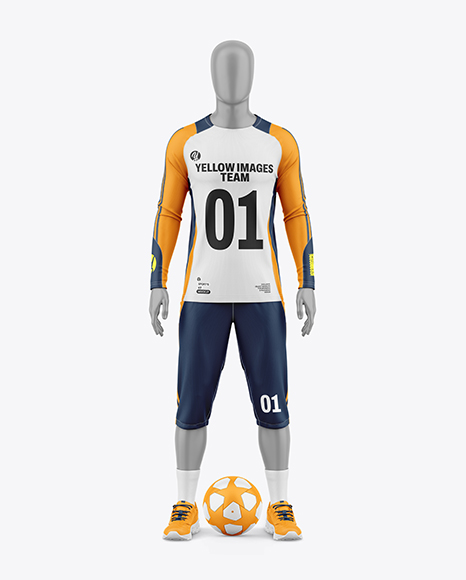 Training Long Sleeve Full Soccer Kit Mockup - Front View