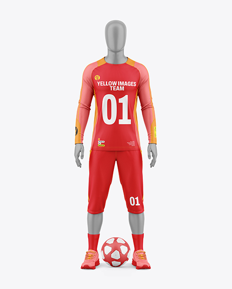 Training Long Sleeve Full Soccer Kit Mockup - Front View