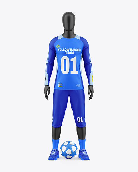 Training Long Sleeve Full Soccer Kit Mockup - Front View