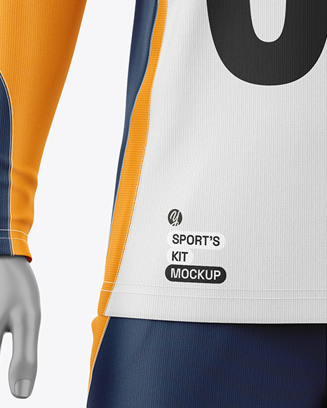 Training Long Sleeve Full Soccer Kit Mockup - Front View