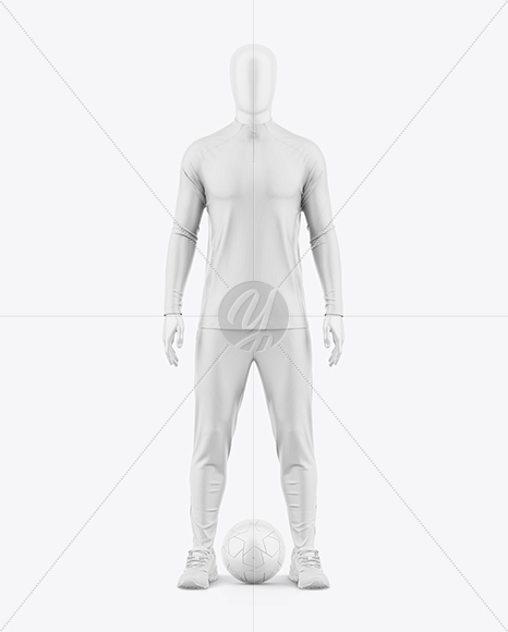 Training Long Sleeve Full Soccer Kit Mockup - Front View