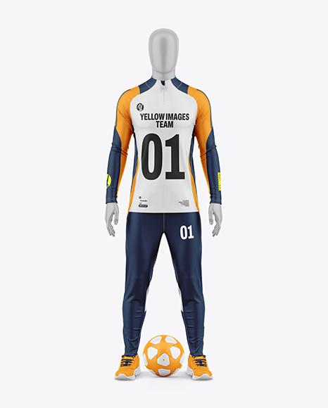 Training Long Sleeve Full Soccer Kit Mockup - Front View