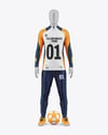 Training Long Sleeve Full Soccer Kit Mockup - Front View