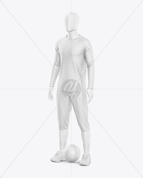 Training Long Sleeve Full Soccer Kit Mockup - Half Side View
