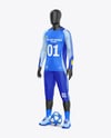 Training Long Sleeve Full Soccer Kit Mockup - Half Side View