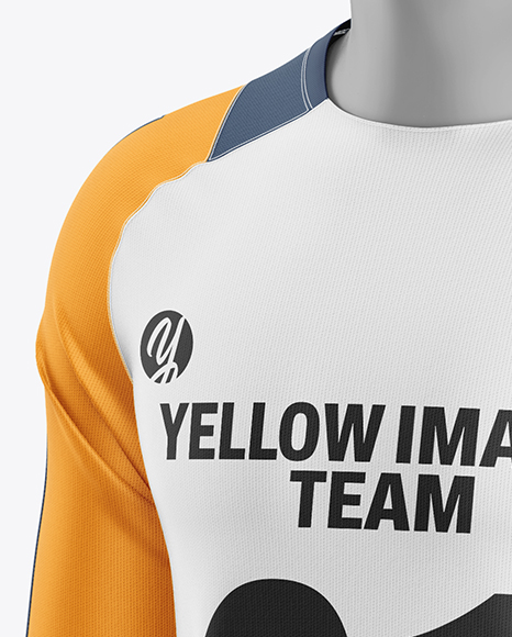 Training Long Sleeve Full Soccer Kit Mockup - Half Side View
