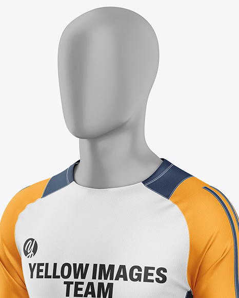 Training Long Sleeve Full Soccer Kit Mockup - Half Side View