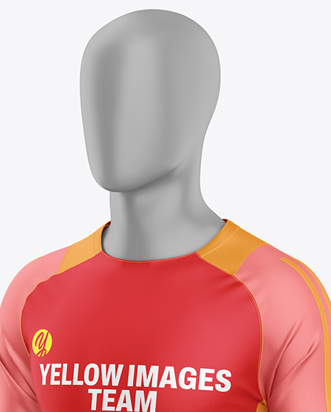 Training Long Sleeve Full Soccer Kit Mockup - Half Side View