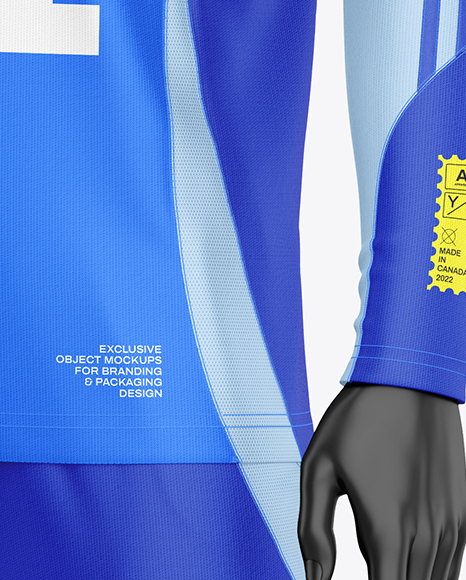 Training Long Sleeve Full Soccer Kit Mockup - Half Side View