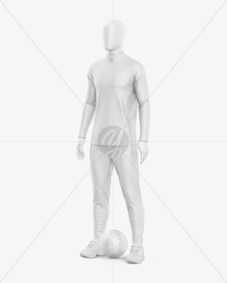 Training Long Sleeve Full Soccer Kit Mockup - Half Side View