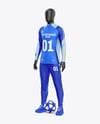 Training Long Sleeve Full Soccer Kit Mockup - Half Side View