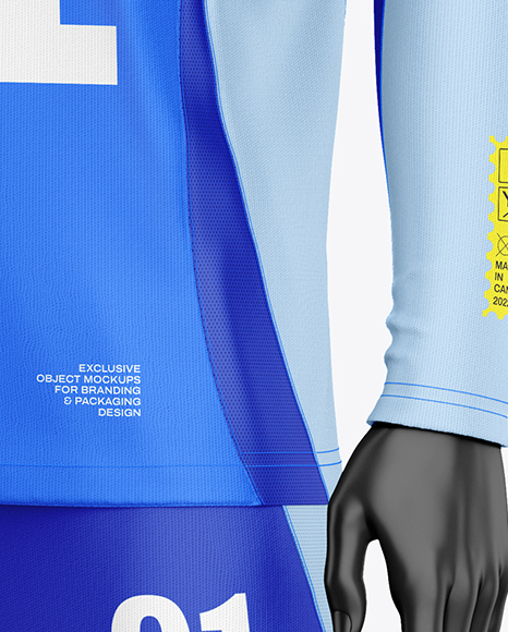 Training Long Sleeve Full Soccer Kit Mockup - Half Side View