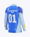 Training Zipper Long Sleeve Jersey Mockup - Back Half Side View