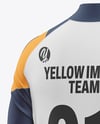 Training Zipper Long Sleeve Jersey Mockup - Back Half Side View