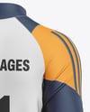 Training Zipper Long Sleeve Jersey Mockup - Back Half Side View
