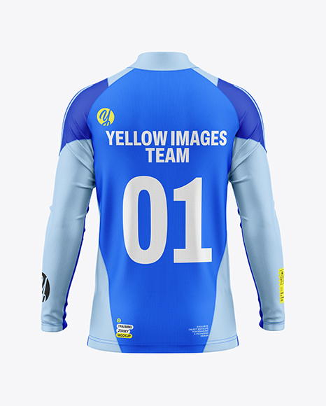 Training Zipper Long Sleeve Jersey Mockup - Back View