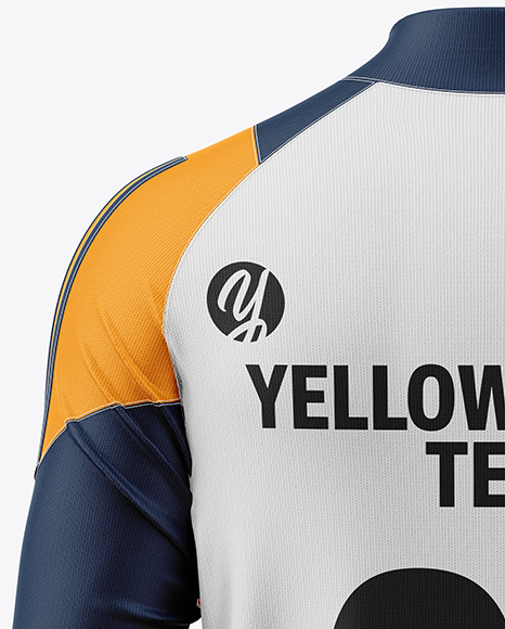 Training Zipper Long Sleeve Jersey Mockup - Back View