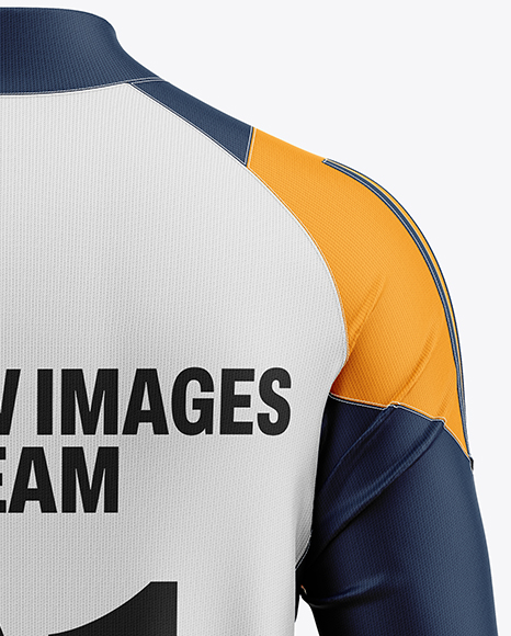 Training Zipper Long Sleeve Jersey Mockup - Back View