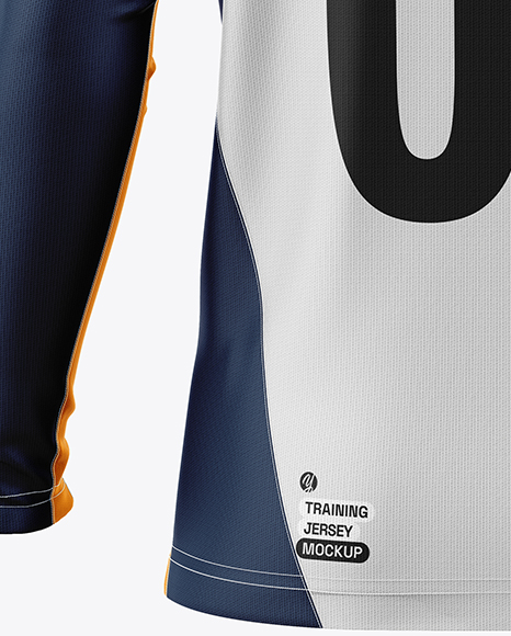 Training Zipper Long Sleeve Jersey Mockup - Back View