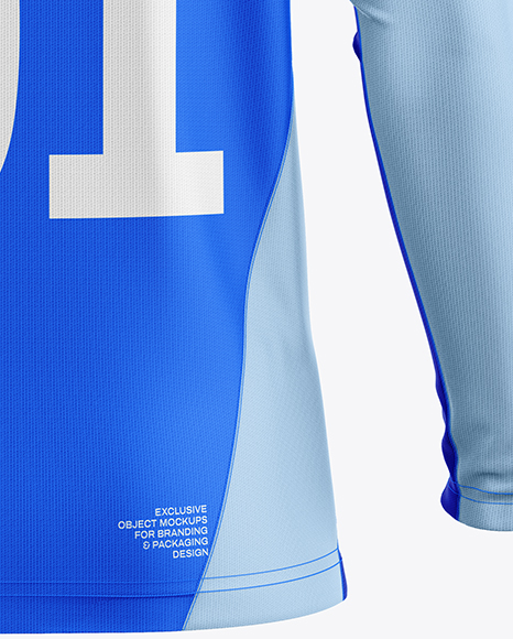 Training Zipper Long Sleeve Jersey Mockup - Back View