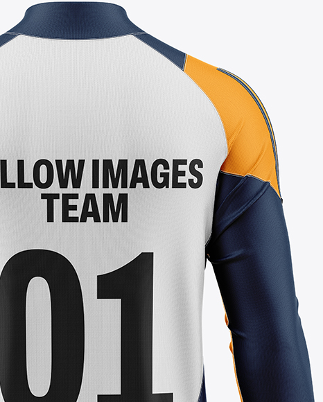 Training Zipper Long Sleeve Jersey Mockup - Back View