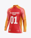 Training Zipper Long Sleeve Jersey Mockup - Half Side view