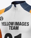 Training Zipper Long Sleeve Jersey Mockup - Half Side view