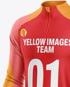 Training Zipper Long Sleeve Jersey Mockup - Half Side view
