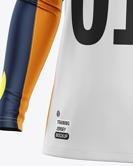 Training Zipper Long Sleeve Jersey Mockup - Half Side view