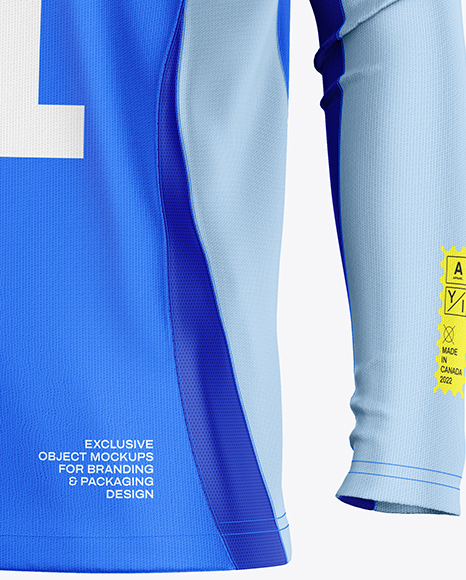 Training Zipper Long Sleeve Jersey Mockup - Half Side view